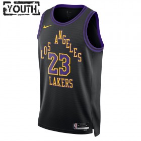 Camiseta Niños NBA Los Angeles Lakers Lebron James 2023-24 Nike City Edition Negro Swingman